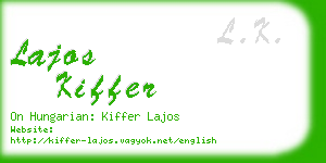 lajos kiffer business card